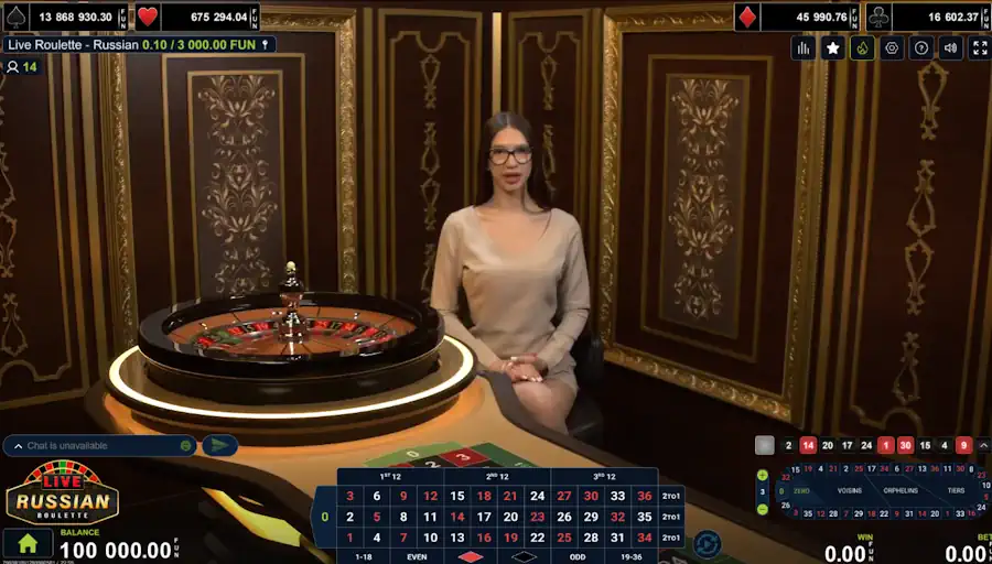 Live Dealer Roulette Live Russian Roulette Demo Gameplay Screenshot